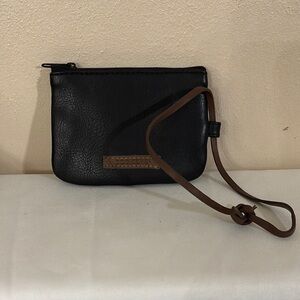 Dockers Black Wristlet with Brown Strap